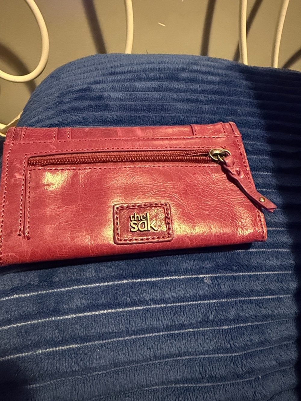The Sak Pink Leather Zip Wallet with Front Pocket